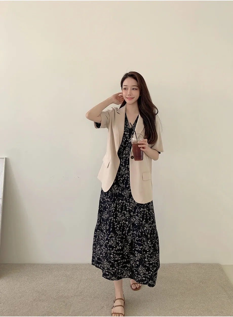 리리앤코 페이킨 베이직 반팔 자켓