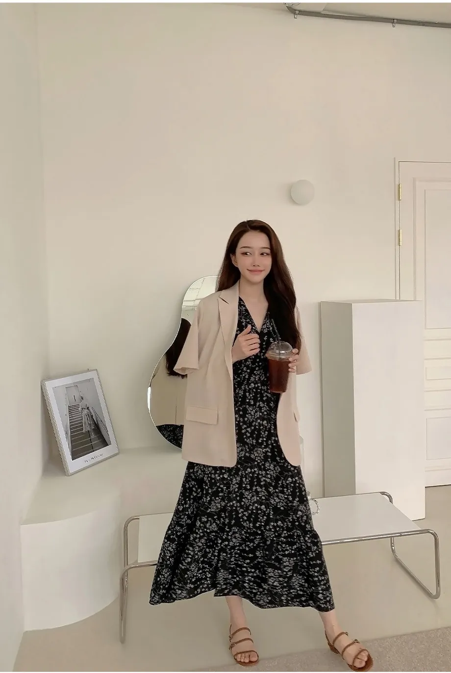리리앤코 페이킨 베이직 반팔 자켓