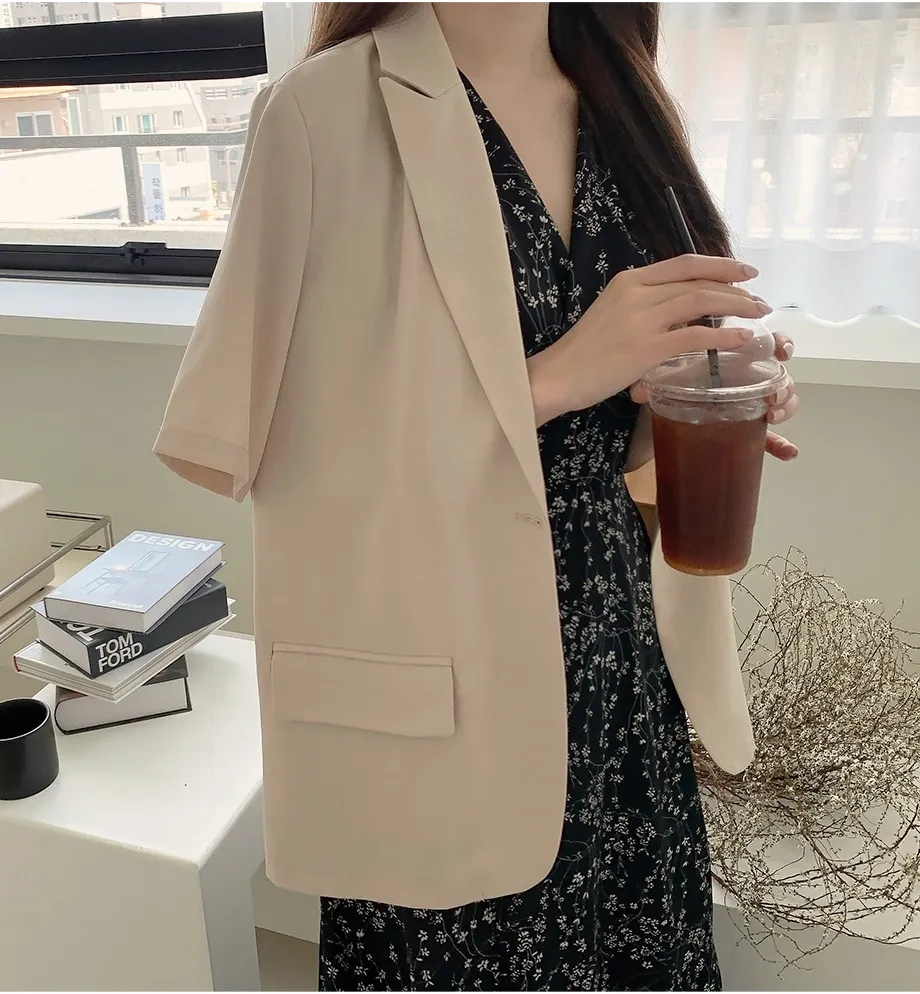 리리앤코 페이킨 베이직 반팔 자켓