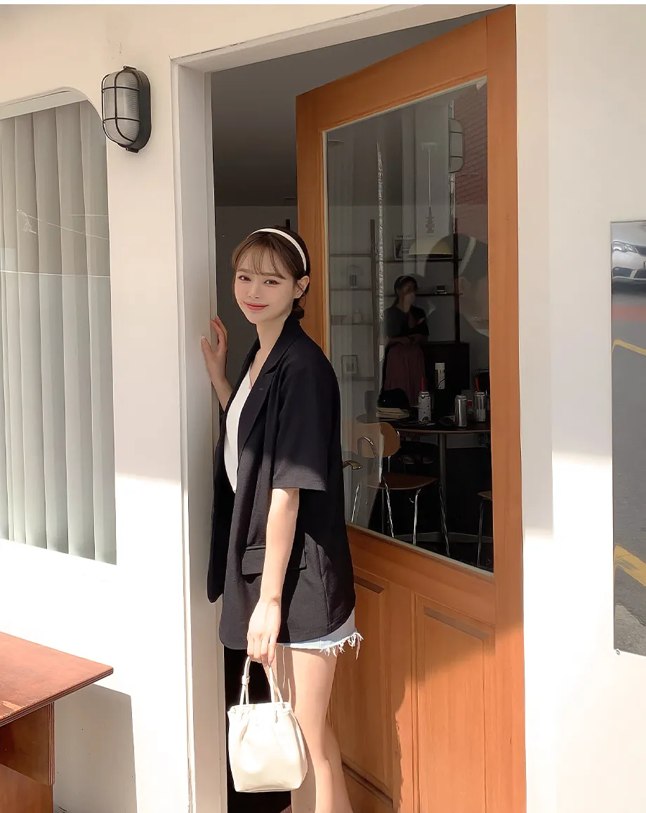 리리앤코 페이킨 베이직 반팔 자켓