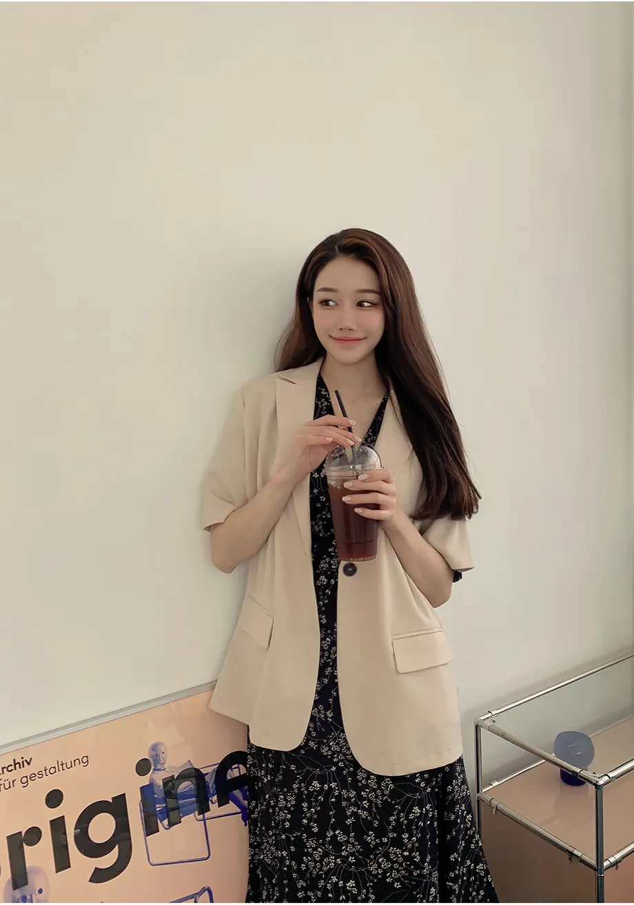 리리앤코 페이킨 베이직 반팔 자켓