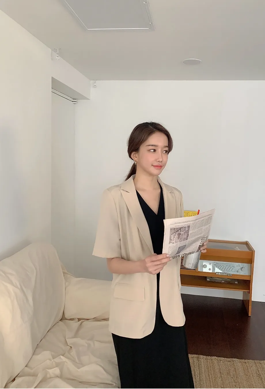 리리앤코 페이킨 베이직 반팔 자켓