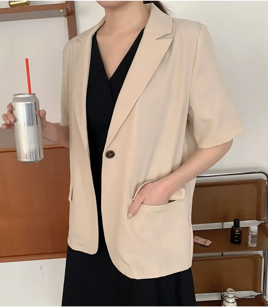 리리앤코 페이킨 베이직 반팔 자켓