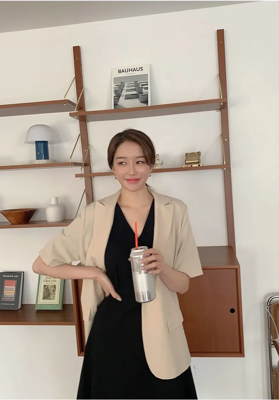 리리앤코 페이킨 베이직 반팔 자켓