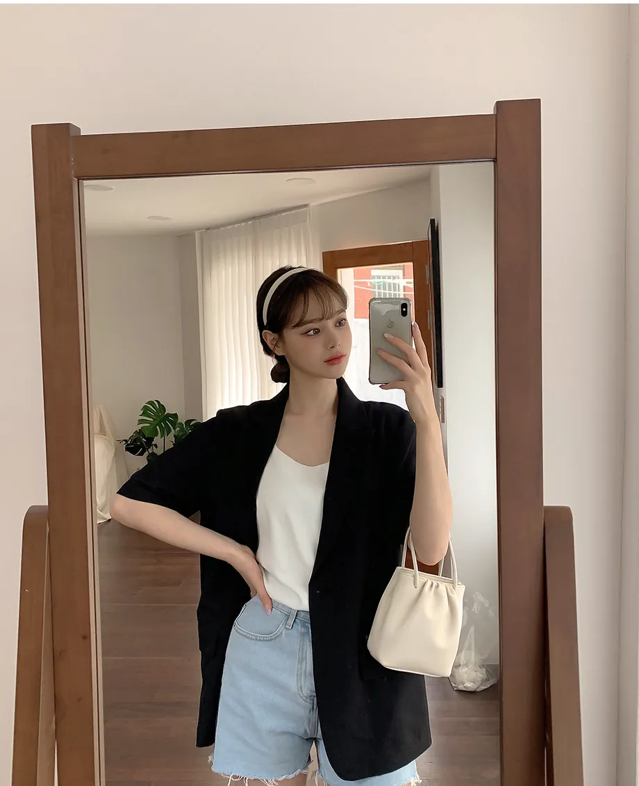 리리앤코 페이킨 베이직 반팔 자켓