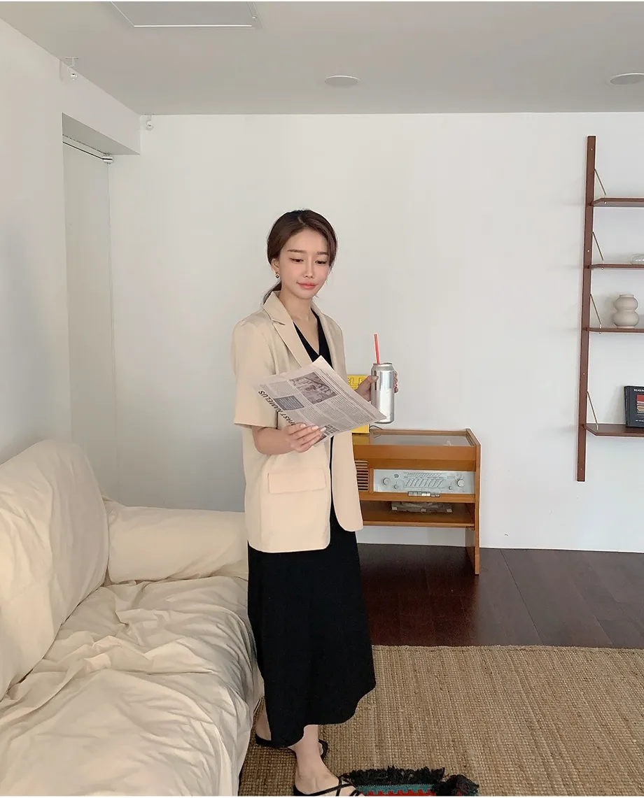 리리앤코 페이킨 베이직 반팔 자켓
