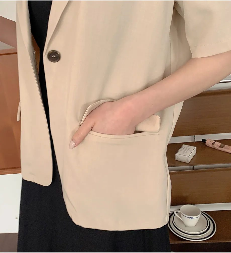 리리앤코 페이킨 베이직 반팔 자켓