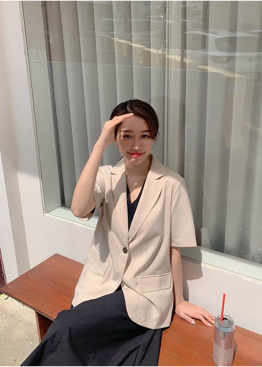 리리앤코 페이킨 베이직 반팔 자켓