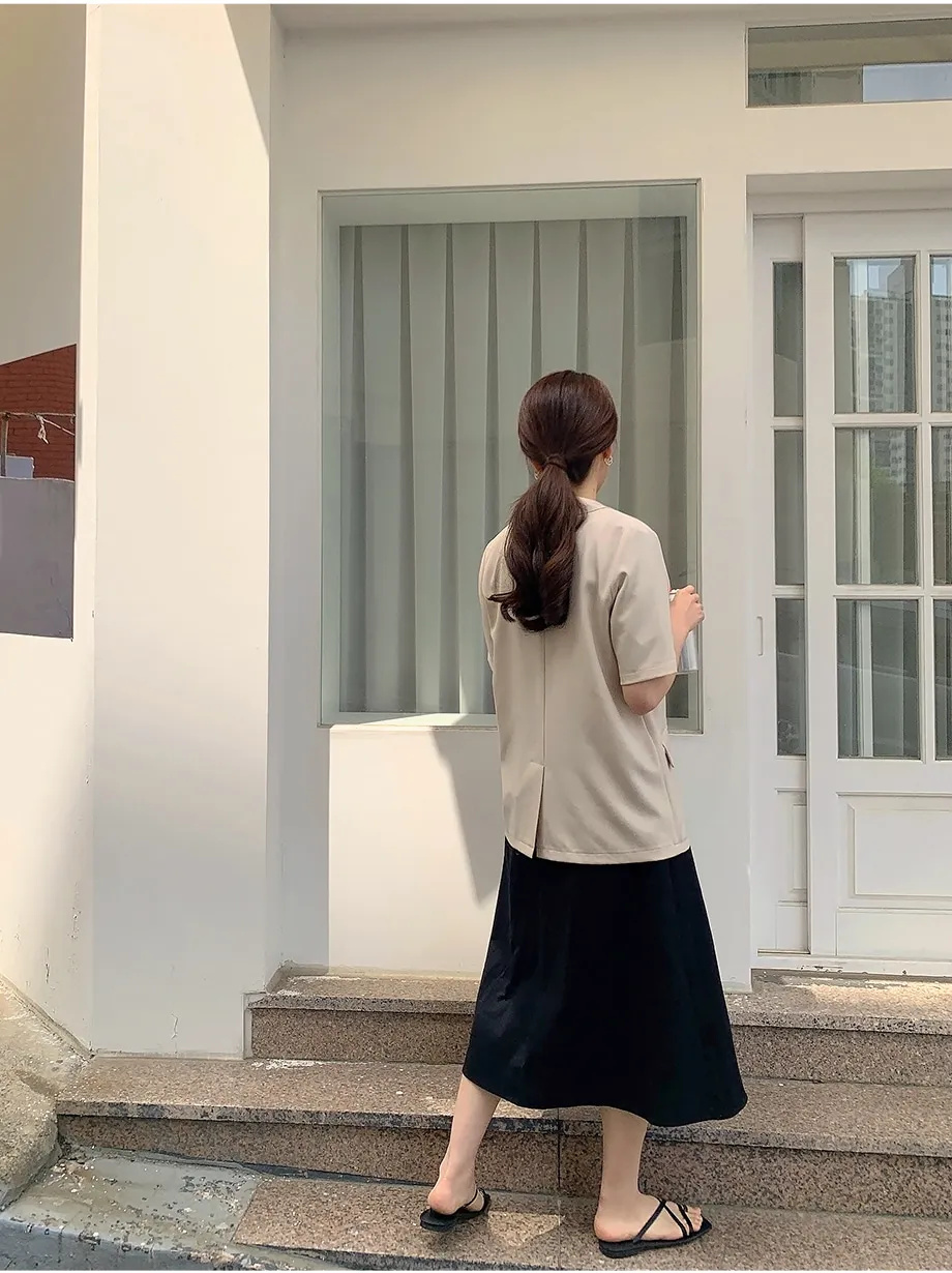 리리앤코 페이킨 베이직 반팔 자켓