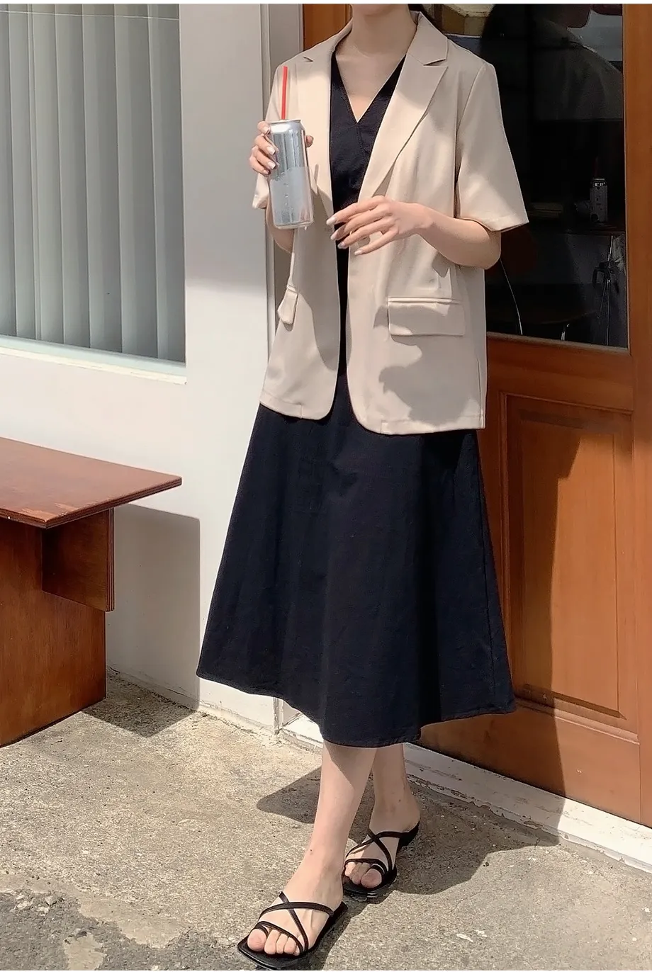리리앤코 페이킨 베이직 반팔 자켓