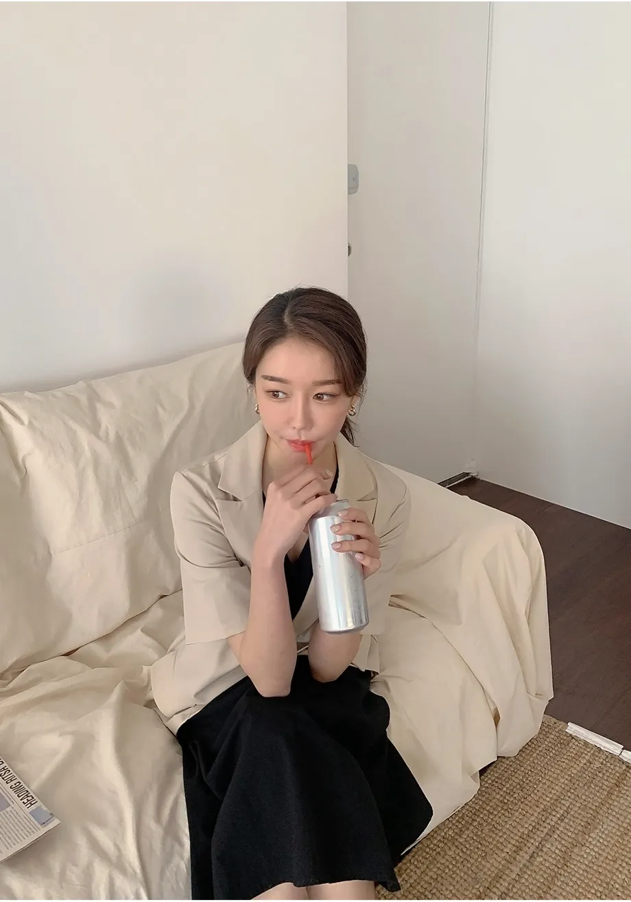 리리앤코 페이킨 베이직 반팔 자켓