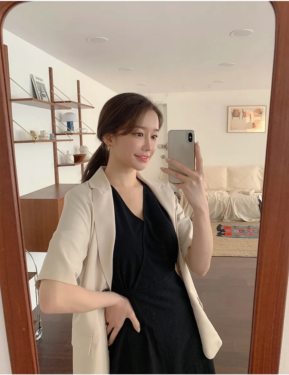 리리앤코 페이킨 베이직 반팔 자켓