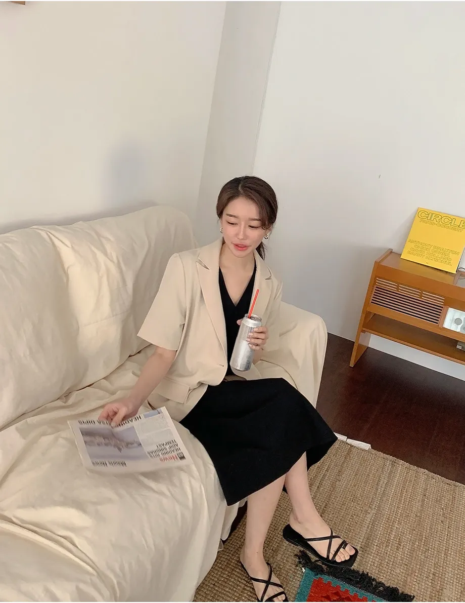 리리앤코 페이킨 베이직 반팔 자켓