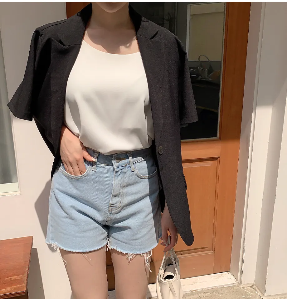 리리앤코 페이킨 베이직 반팔 자켓