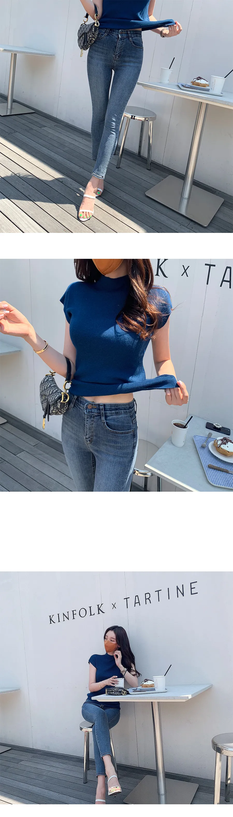 ダークブルースキニーデニムパンツ | レディースファッション通販 - DHOLIC
