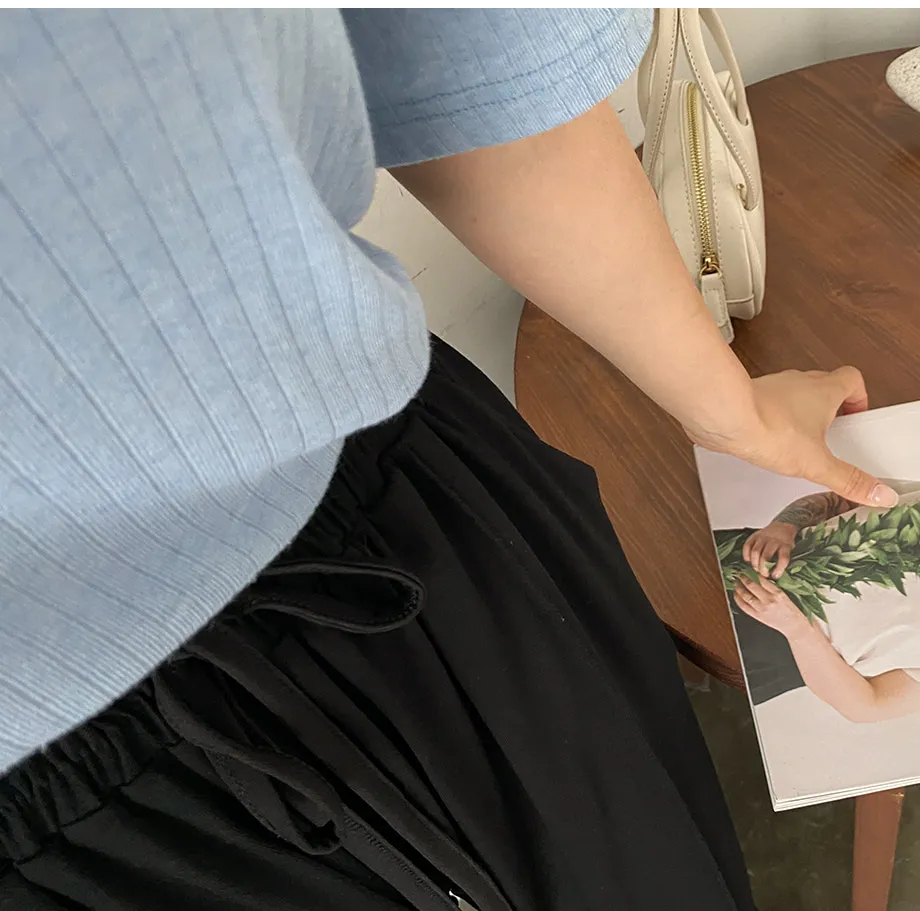 리리앤코 멜튼 밴딩 핀턱 와이드 팬츠