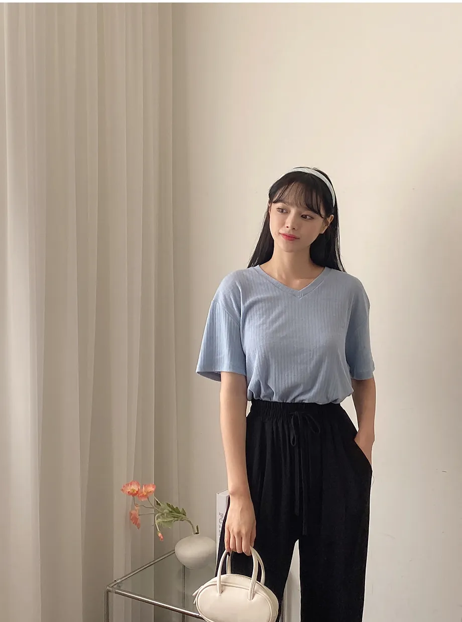 리리앤코 멜튼 밴딩 핀턱 와이드 팬츠