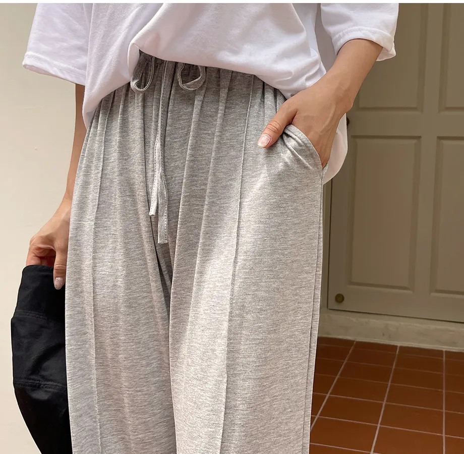 리리앤코 멜튼 밴딩 핀턱 와이드 팬츠