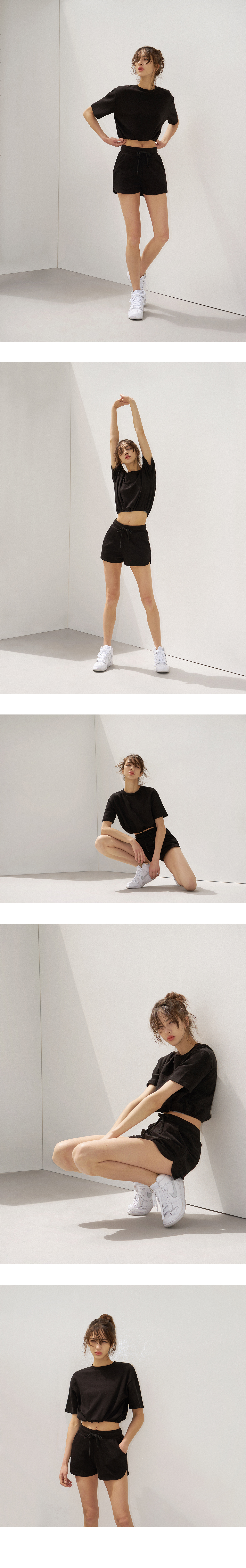 黒 プリーツ ゴムウエスト ショートパンツ 裾フェザーハイウエストショートパンツ – BUNNY APARTMENT