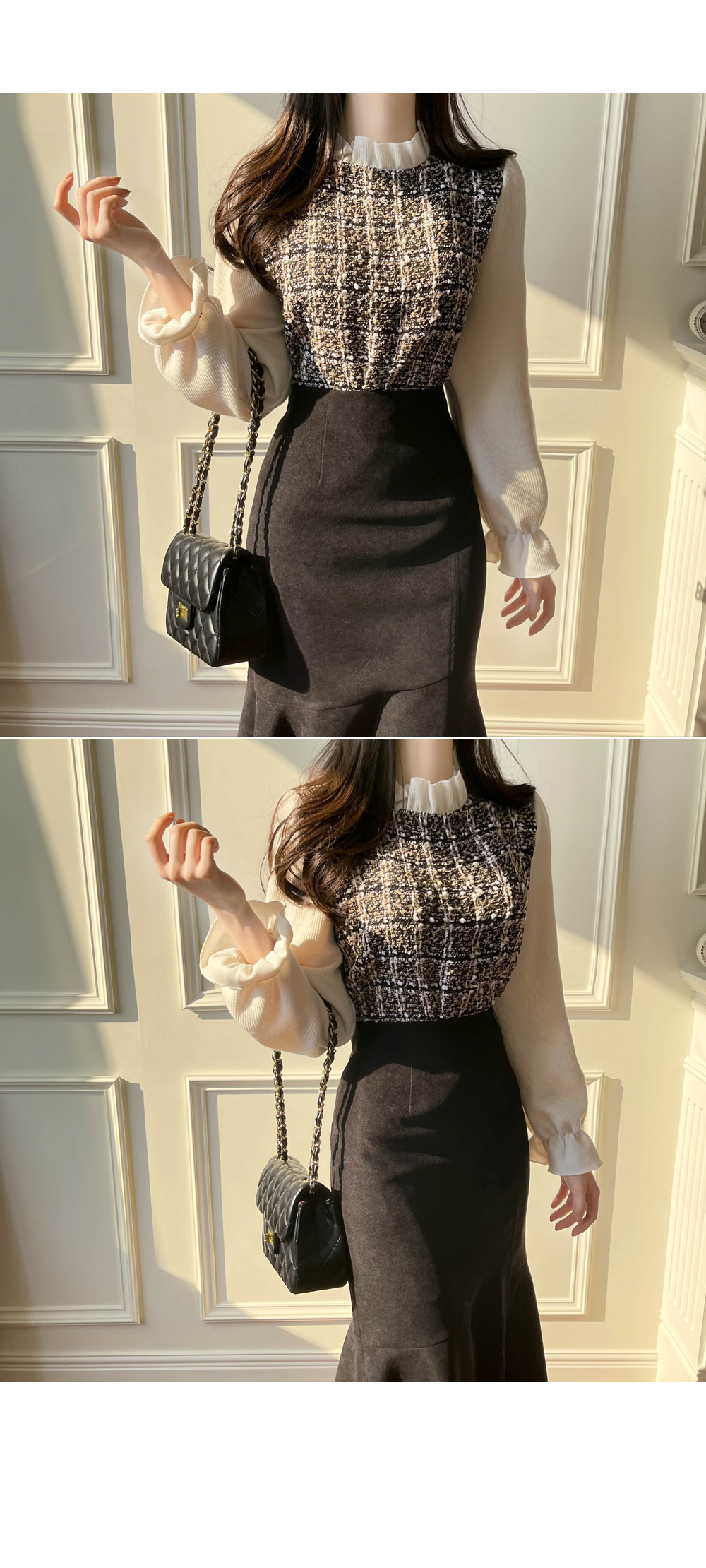 ツイードドッキングブラウス | レディースファッション通販 - DHOLIC