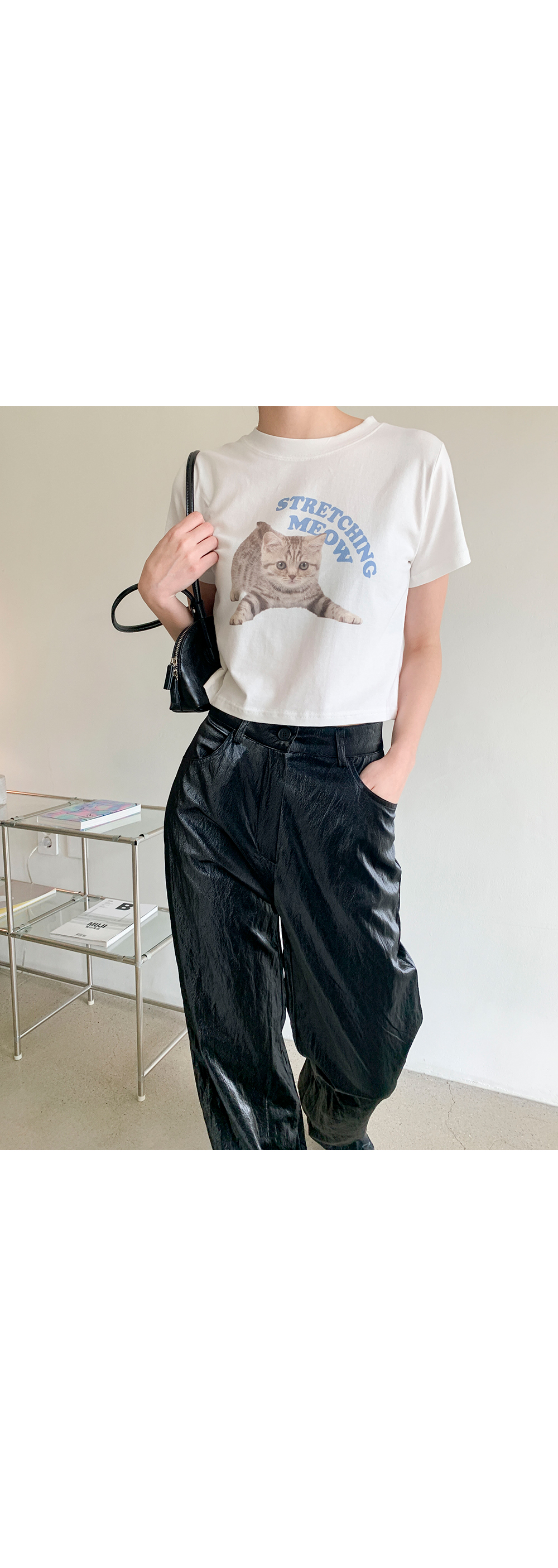 光沢ブラックワイドパンツ | レディースファッション通販 - DHOLIC