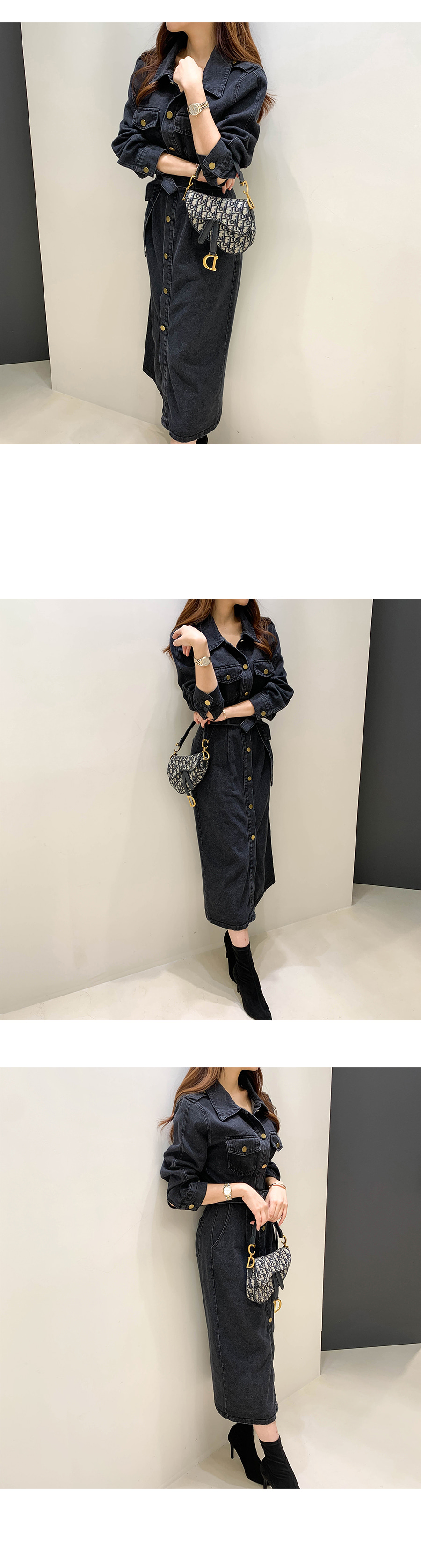 ストラップ付きデニムワンピース Z1975 デニムミディ丈ストラップワンピース - ブルー | ZARA