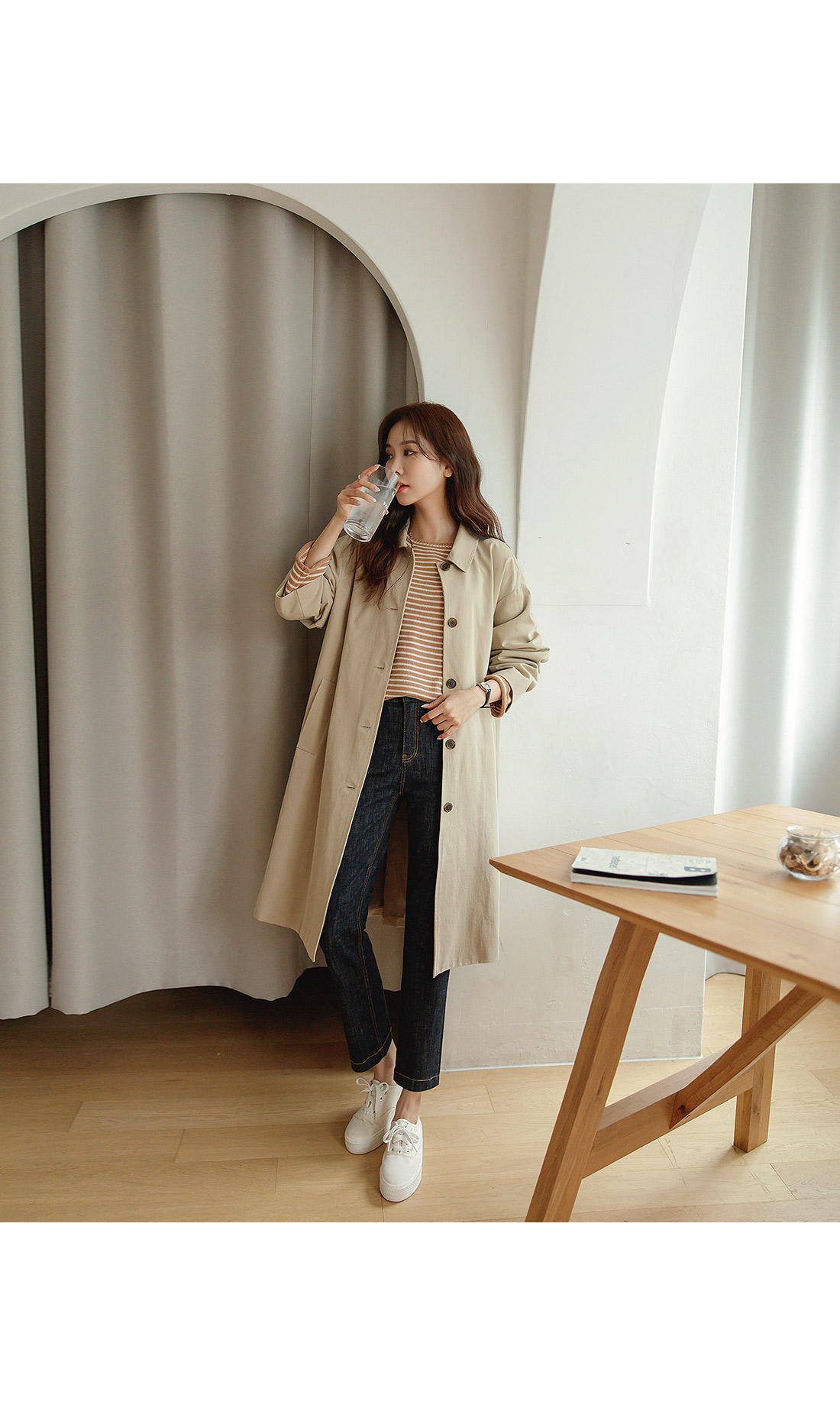 新品☆ist kunst☆【L】ユニセックス ステンカラー コート DHOLIC ステンカラーコート | レディースファッション通販 - DHOLIC