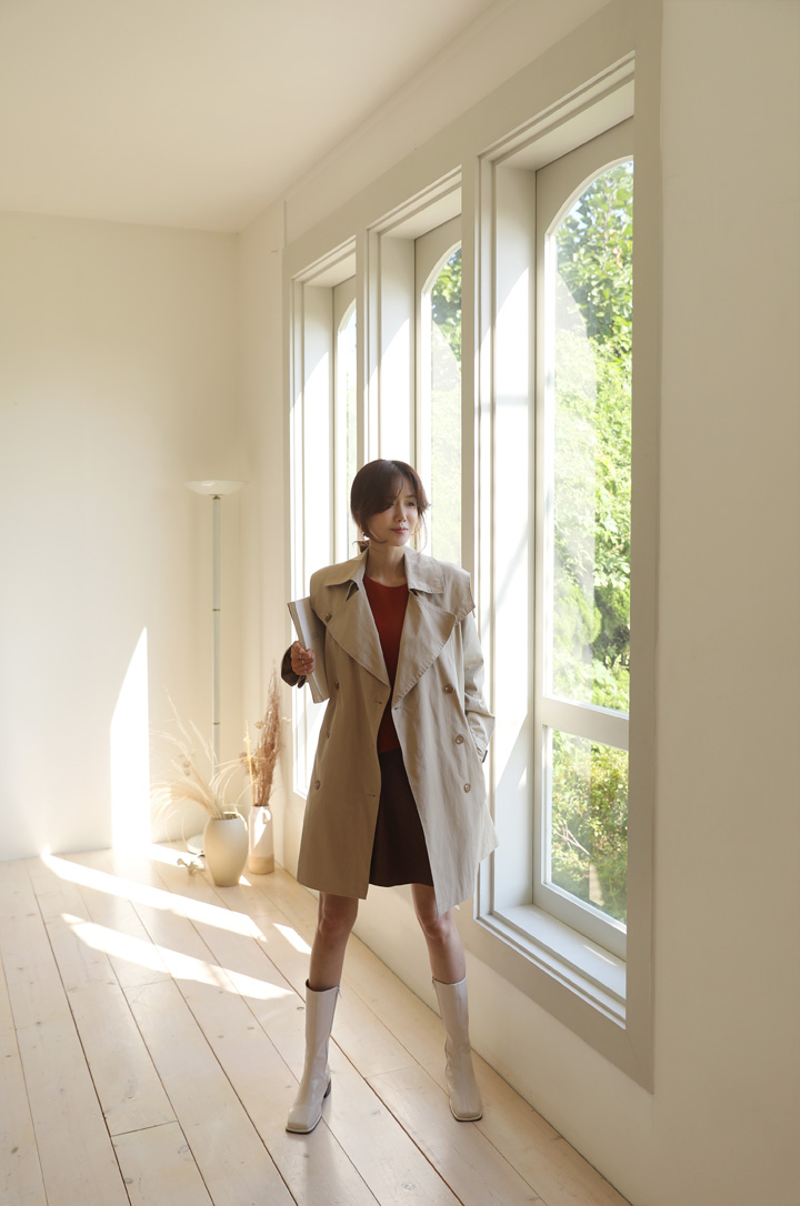 ベルト付セーラーカラートレンチコート | レディースファッション通販