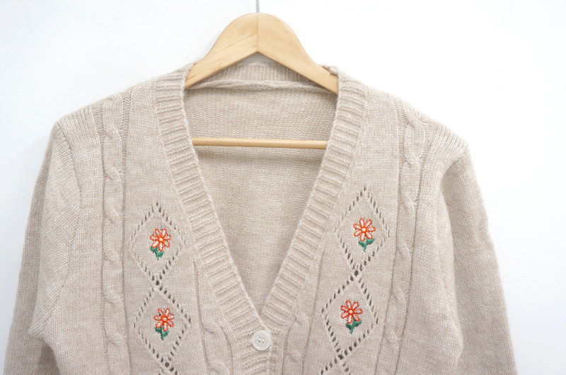 花柄刺繍ニットカーディガン | レディースファッション通販 - DHOLIC
