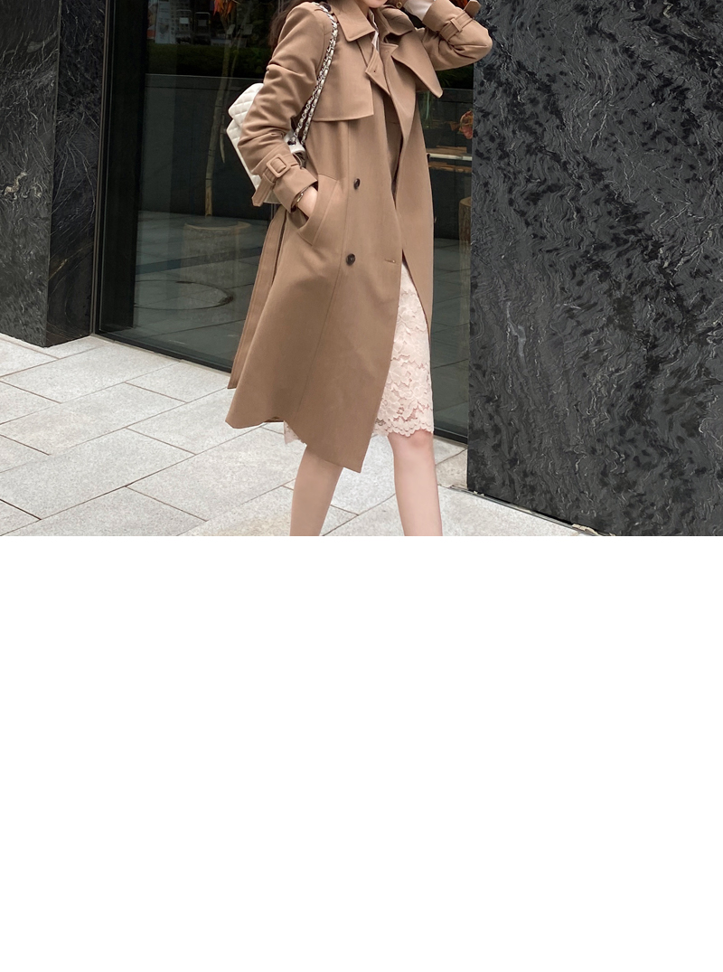 ベルト付ダブルフラップトレンチコート | レディースファッション通販