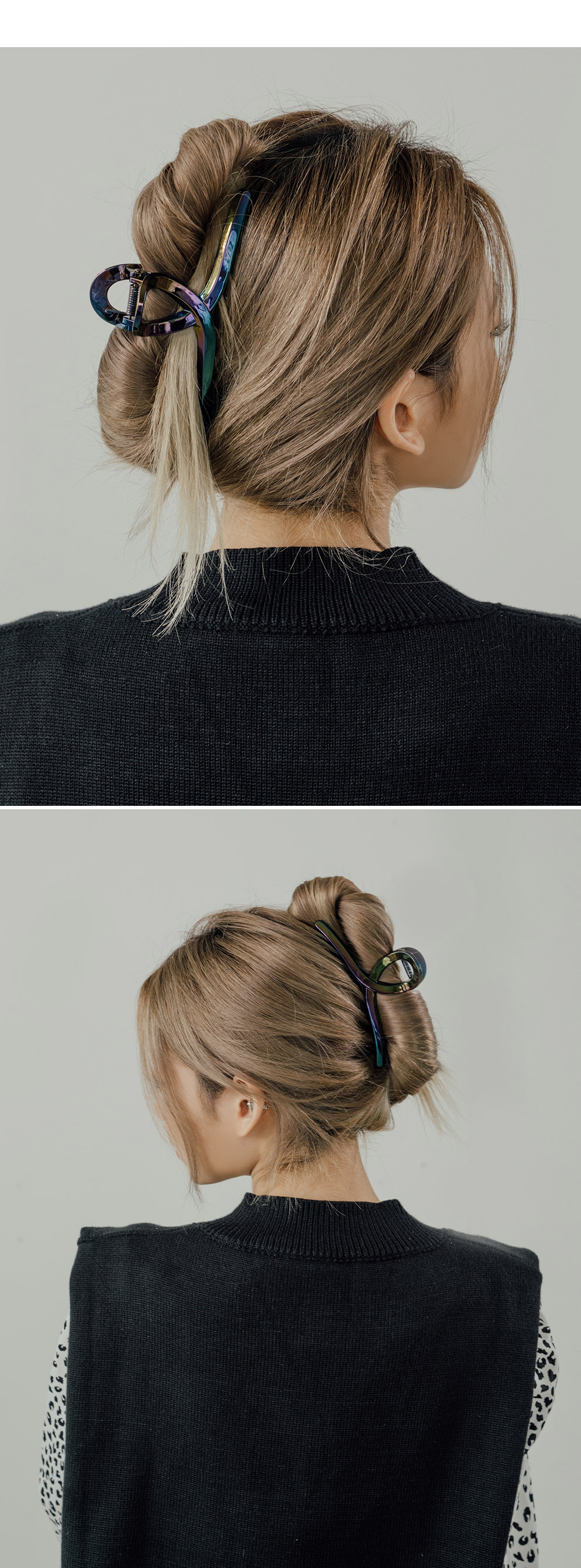 オーロラカラー ヘアクリップ 中型 ヘアアクセサリー/オーロラフォーククリップ(オーロラカラー,ヘア