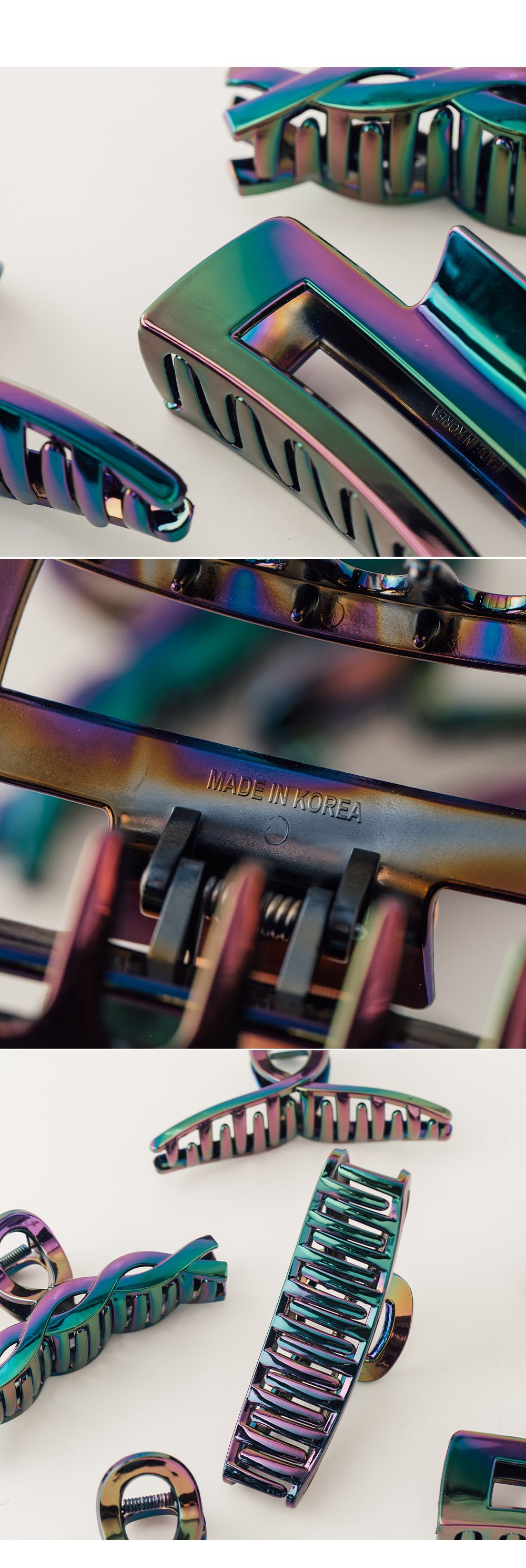 オーロラカラー ヘアクリップ 中型 ROPÉ PICNIC(ロペピクニック) / クリアオーロラカラーヘアバンス