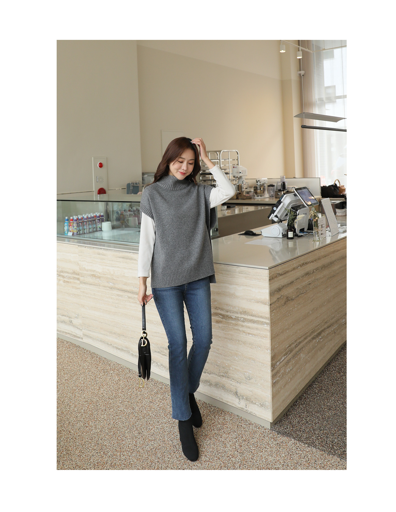 ウール混ハイネックニットベスト | レディースファッション通販 - DHOLIC