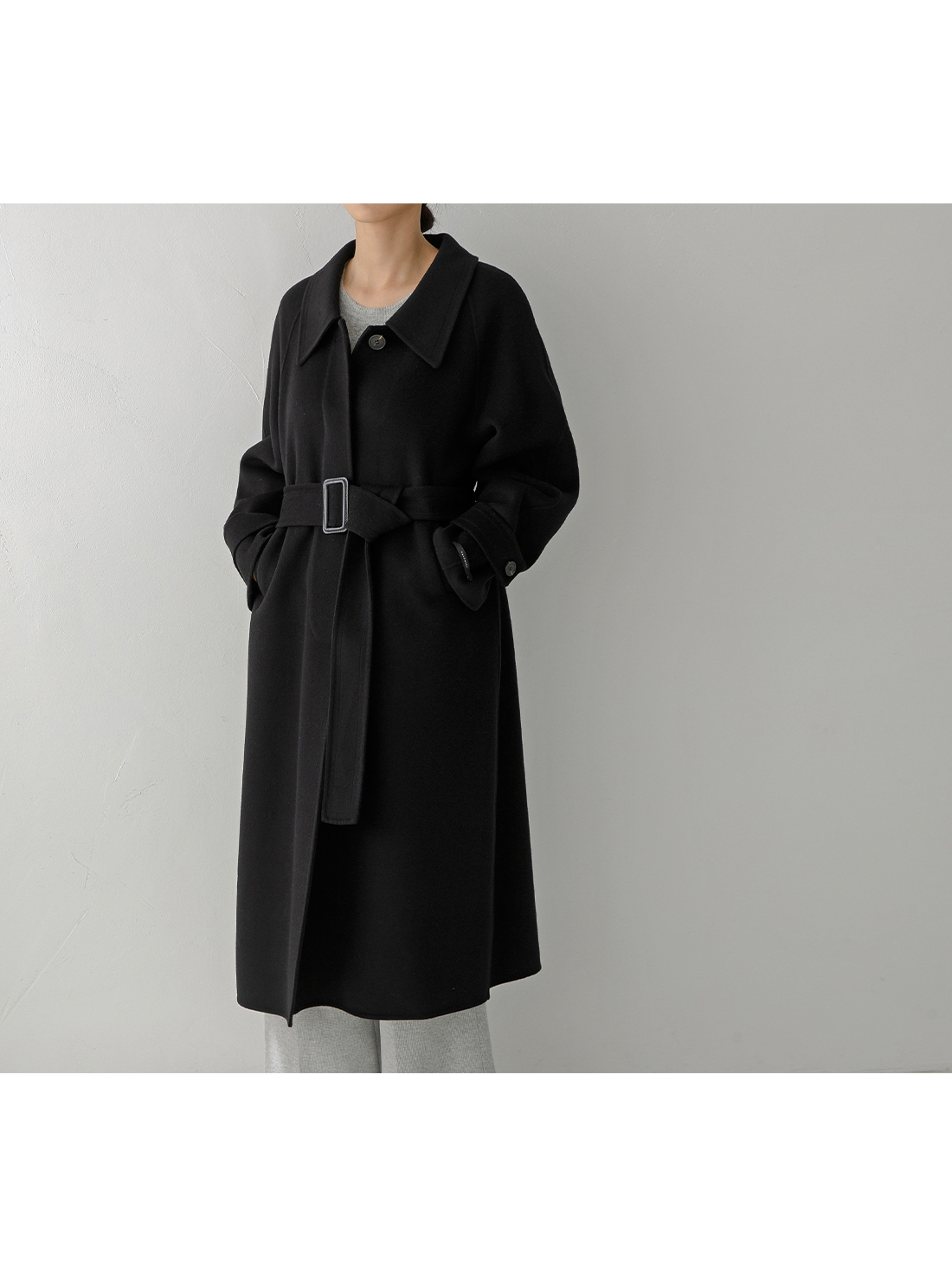 ウール混ベルト付ロングコート | レディースファッション通販 - DHOLIC