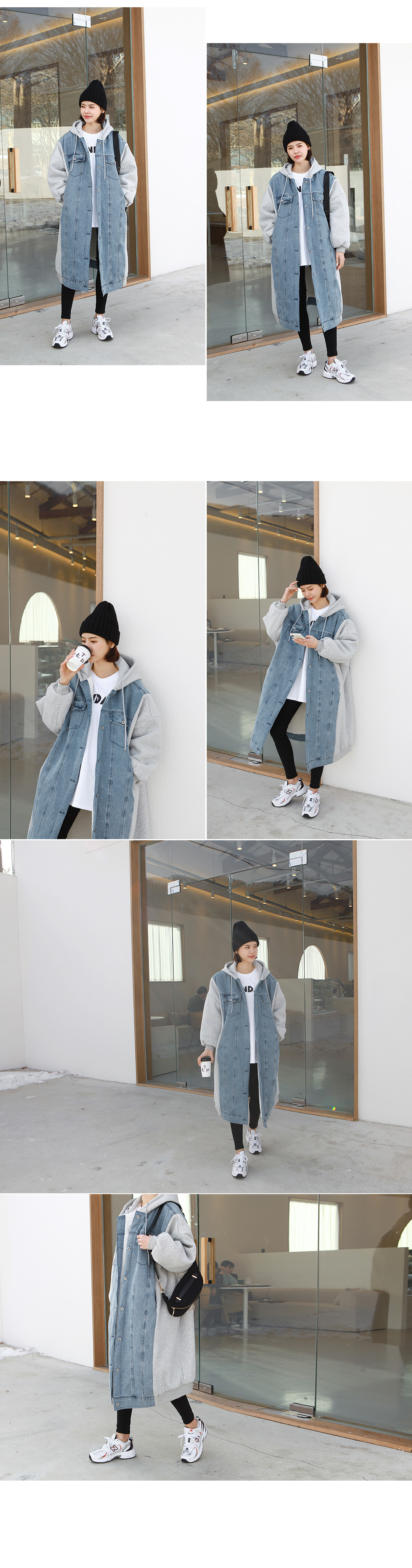 ゴーシュ　コットンシルクデニムロングコート(新品) ノーカラーロングコート（0813WI02） | ARTISAN (Women