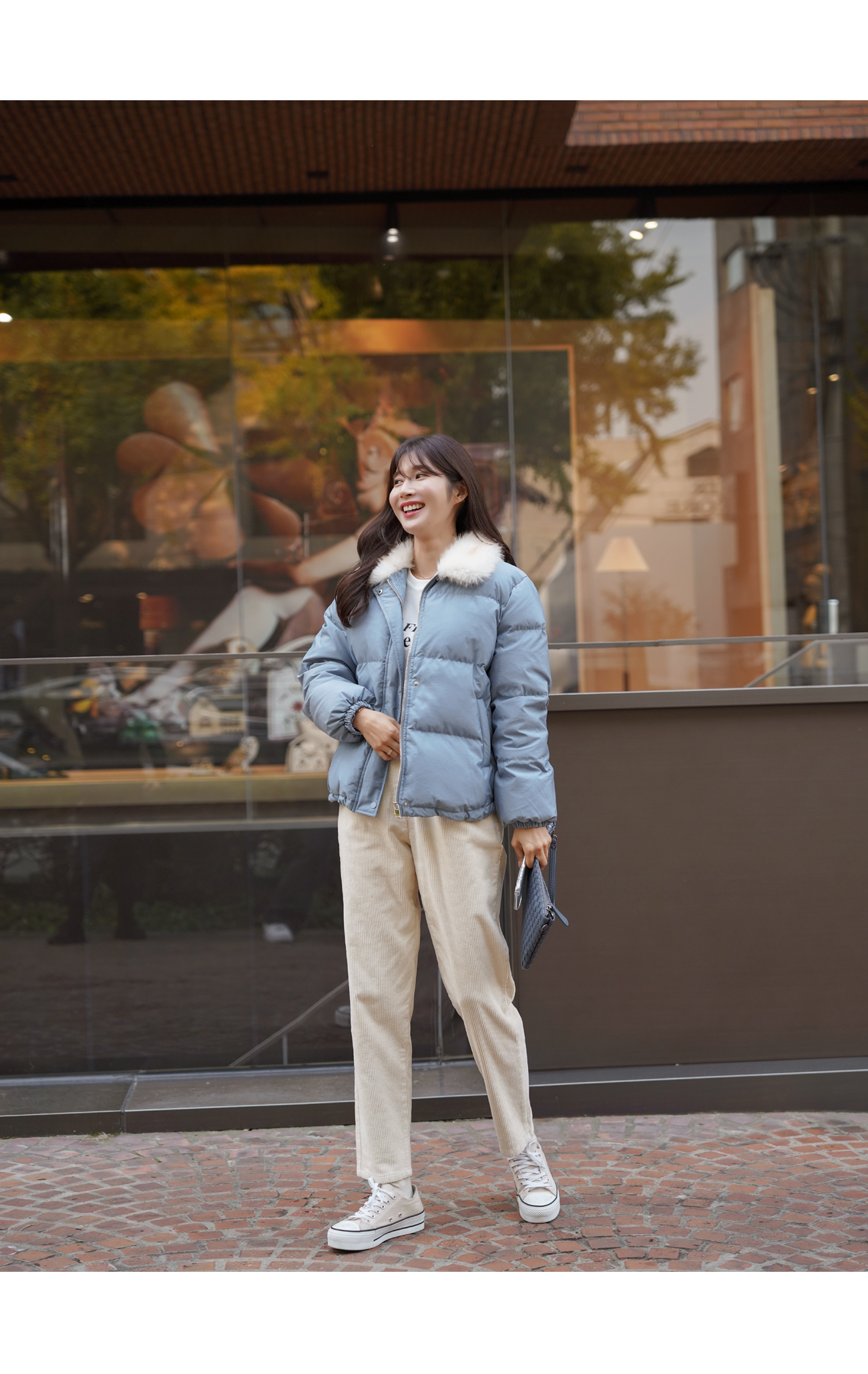 ☆秋冬新品☆ 50%ホワイトダックダウン 人工ファー襟 厚い ゆったり　つやつや レディース 中長セクション コート 均ヤード AS170 フェイクファー ホワイト（白）系 ダウンジャケット・コート