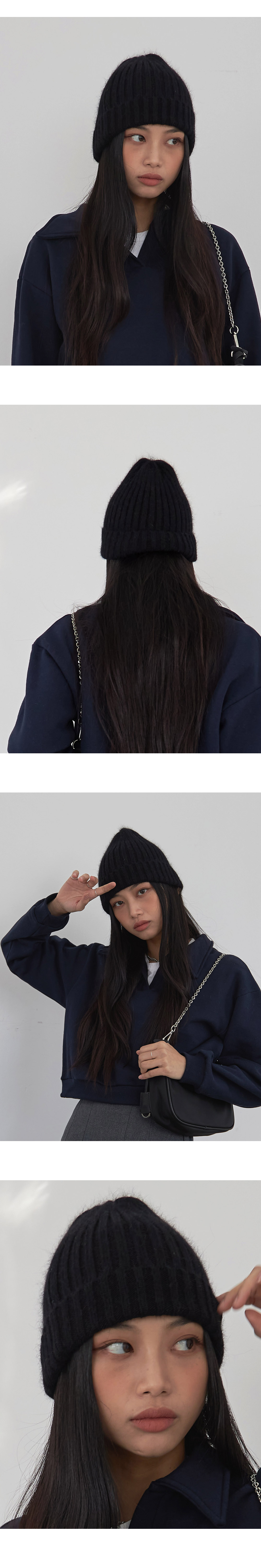 公式完売・吉田玲香さん愛用】undecorated ウールニットビーニー 黒