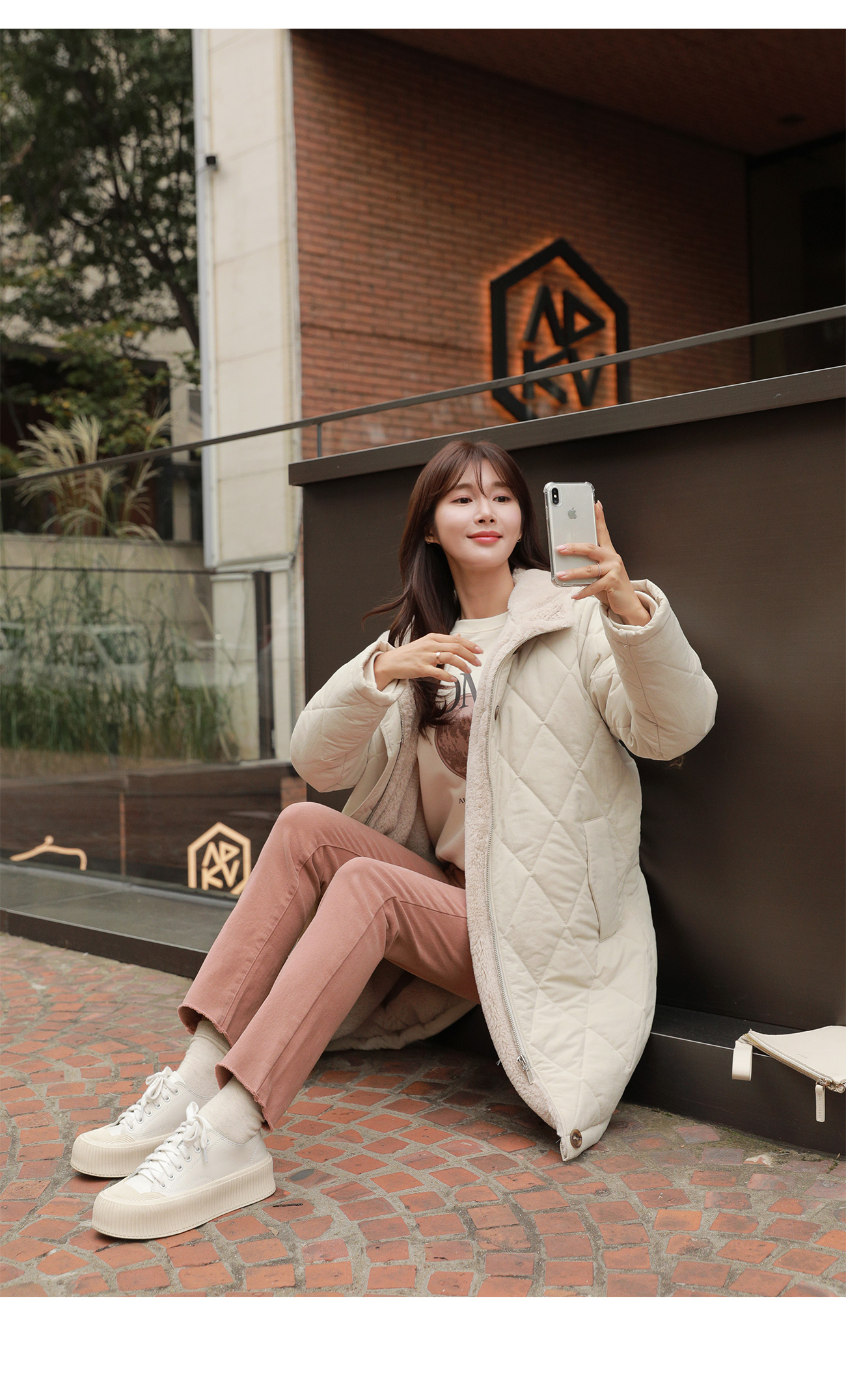 サンローランパリ 16AW フェイクファー 裏地キルティング コート 44 サンローランパリ 16AW フェイクファー 裏地キルティング コート
