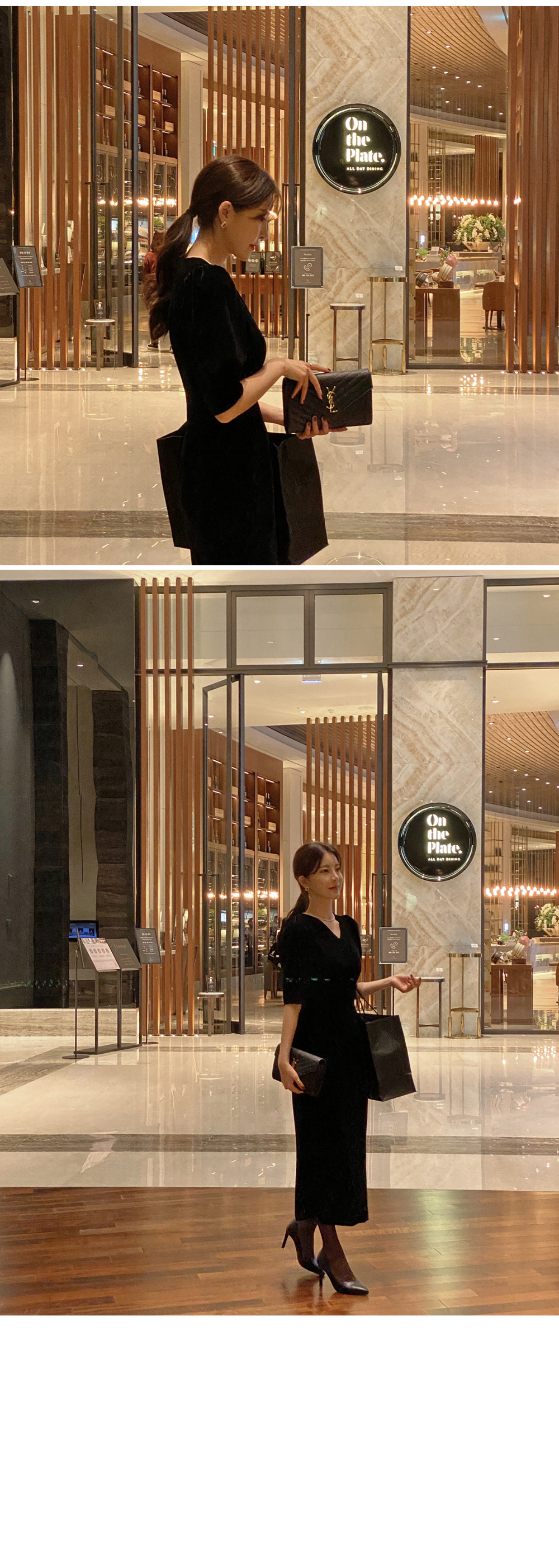 ベロアパフタックワンピース | レディースファッション通販 - DHOLIC