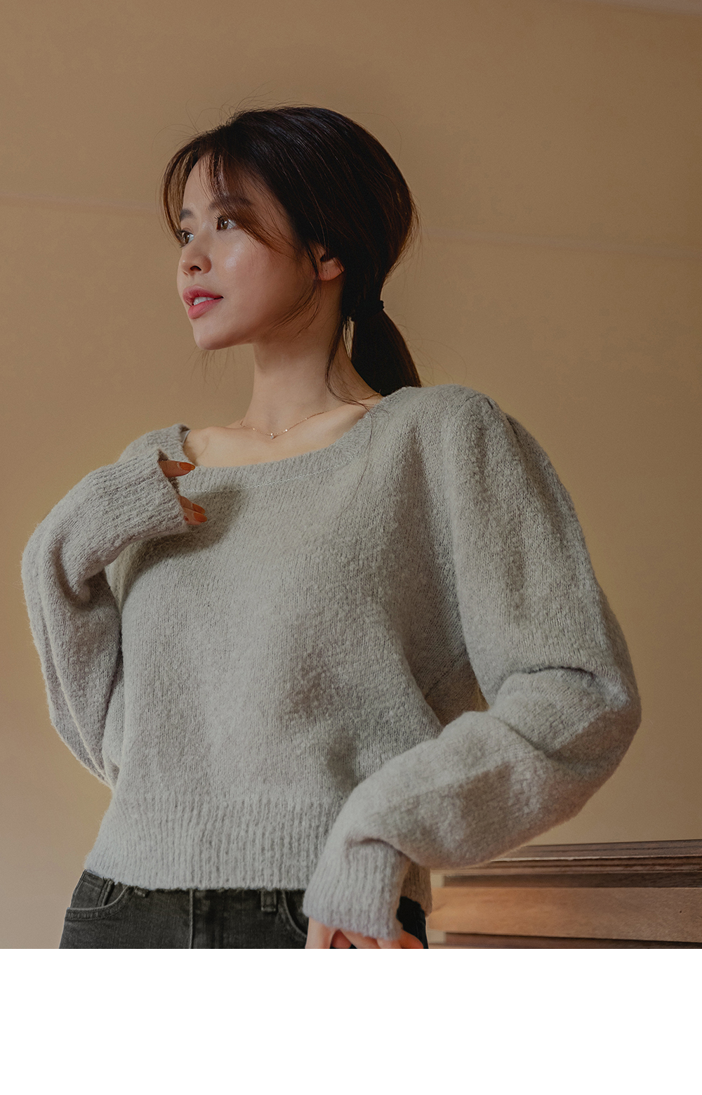 モヘア混スクエアネックニット | レディースファッション通販 - DHOLIC