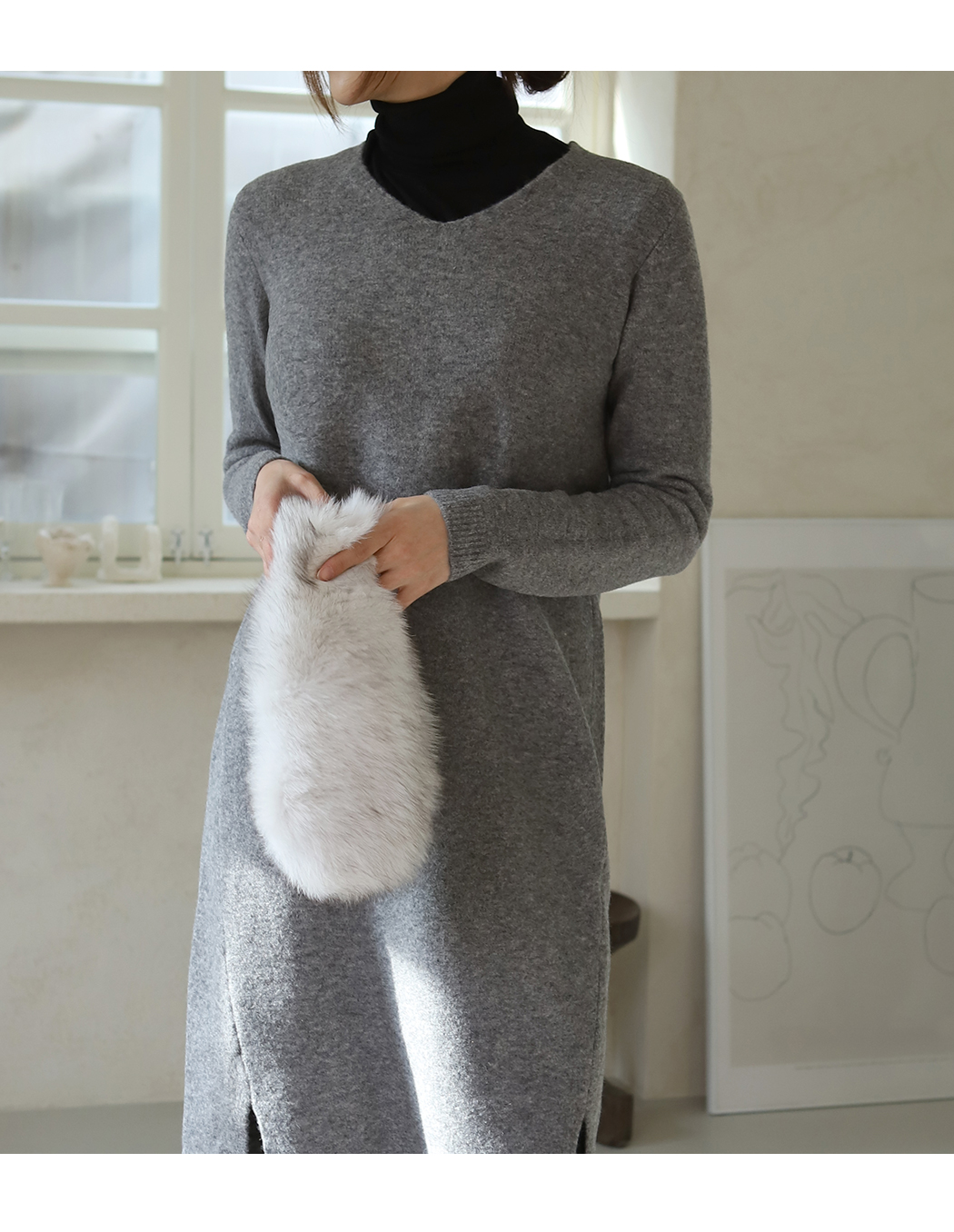 サイドスリットニットワンピース | レディースファッション通販 - DHOLIC