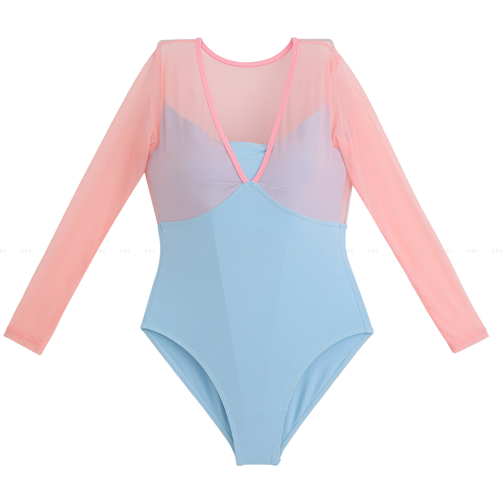 パッド内蔵シアー配色レオタード | レディースファッション通販 - DHOLIC