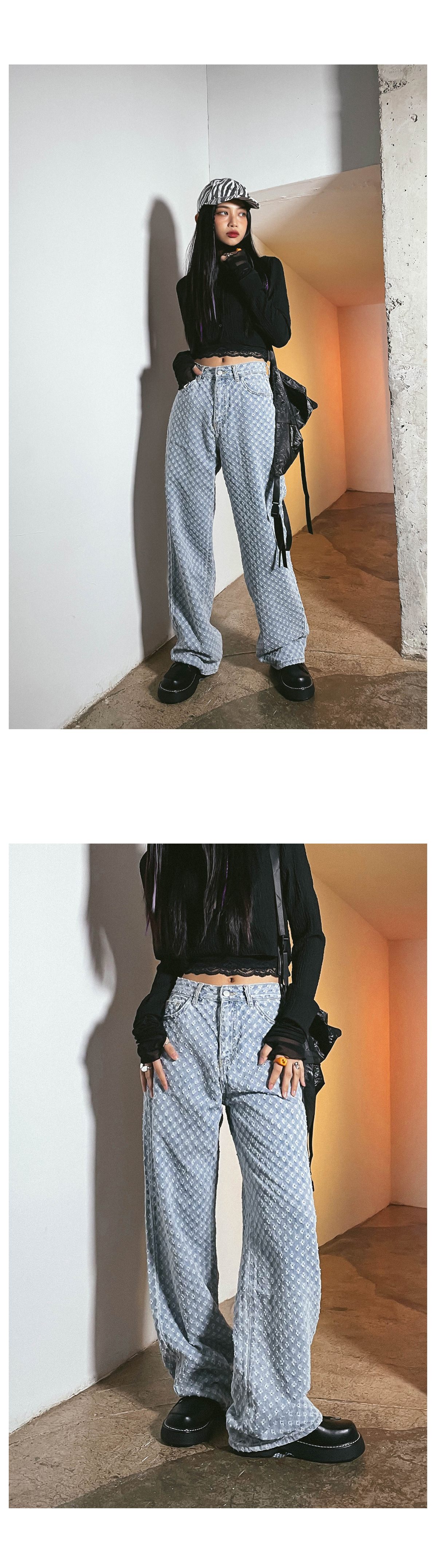 LGBデニムパンツ ユニセックス) ロールアップワイドデニムパンツ | ファッション