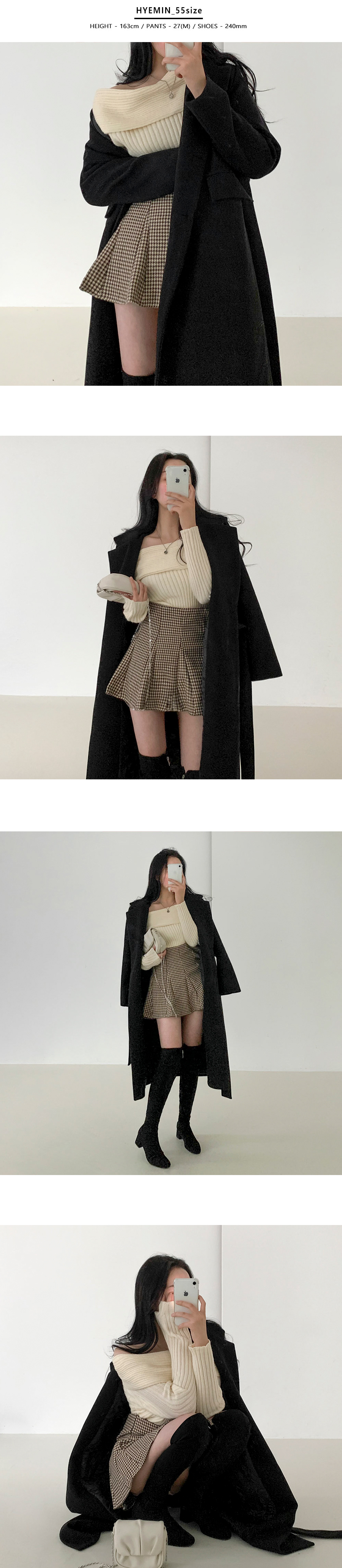 ストラップ付カシミヤ混ロングコート | レディースファッション