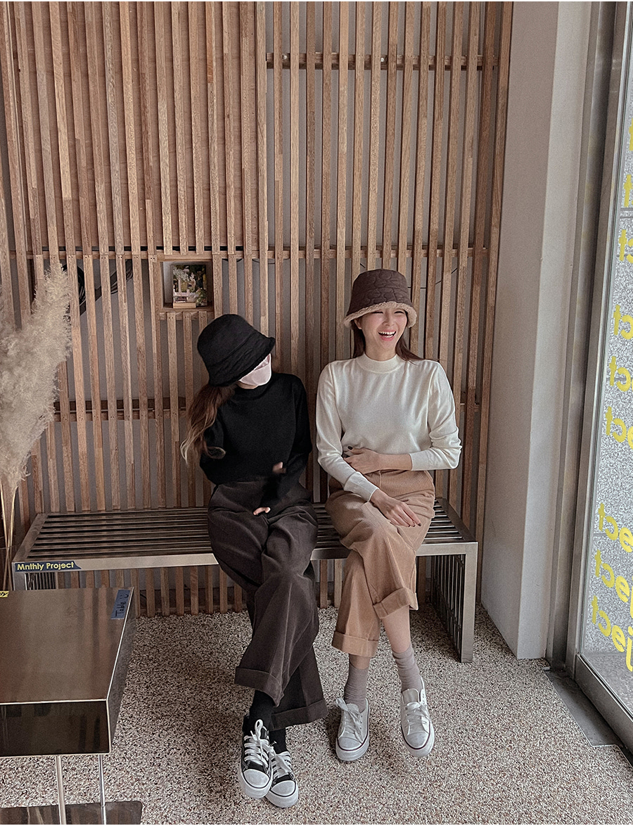異素材ミックス コーデュロイ パンツ ロールアップ☆２色 ロールアップワイドコーデュロイパンツ | レディース