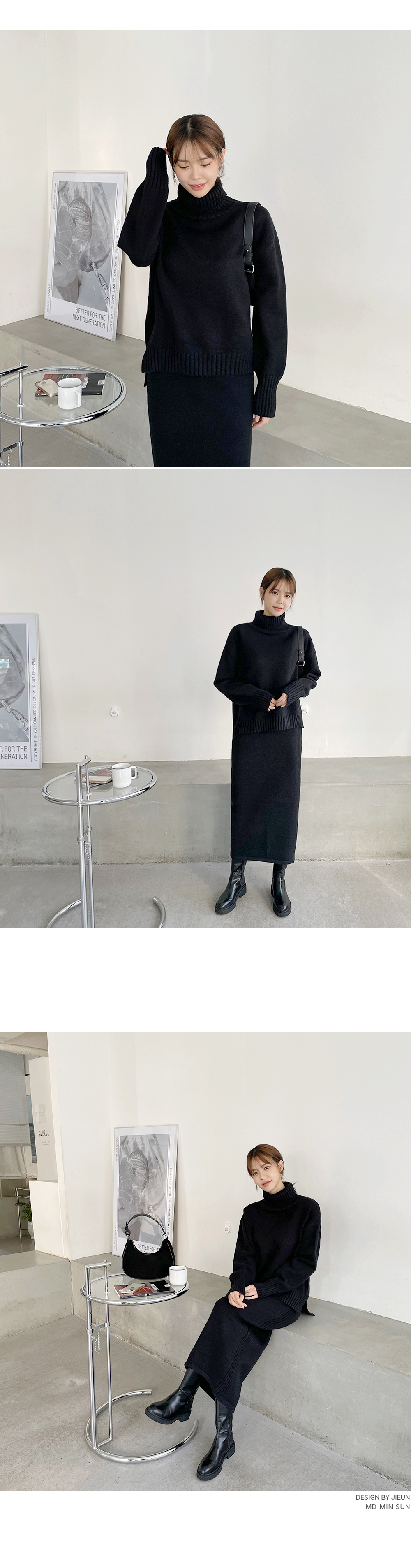 Docus Design タートルネックセーター L and スカートのセット set2506.jpg