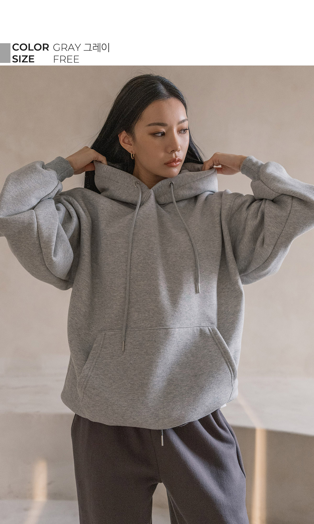 裏起毛マフポケットパーカー(gray) | レディースファッション通販 - DHOLIC