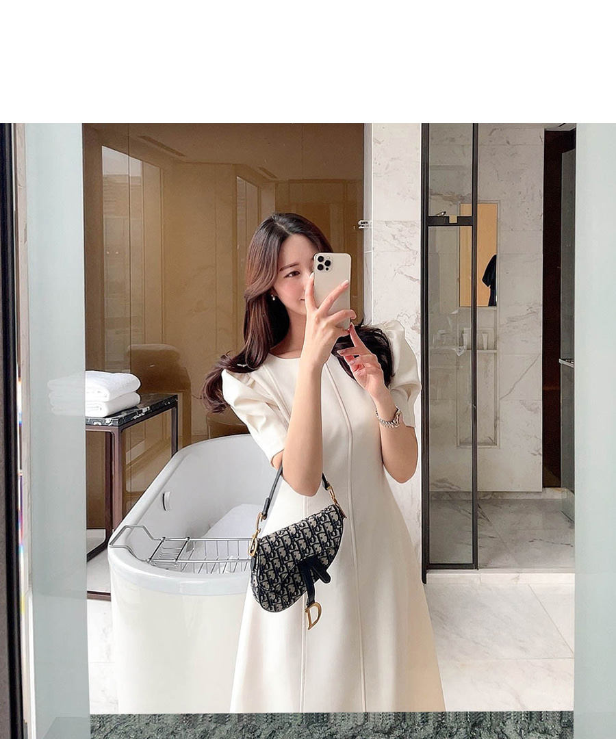 ラインディテールパフワンピース | レディースファッション通販