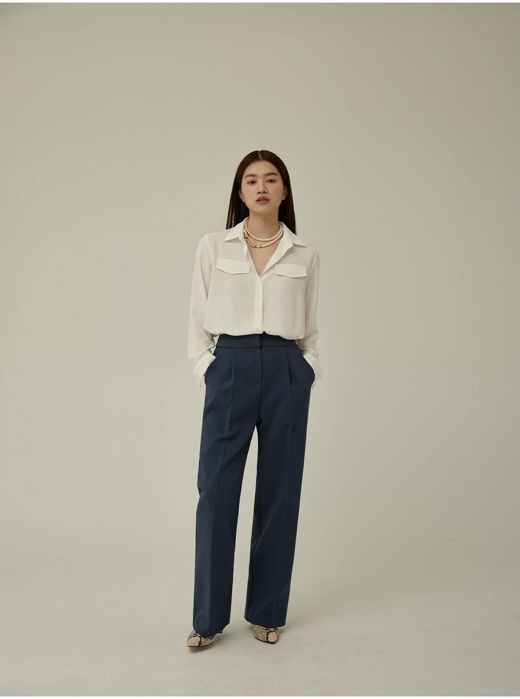 OHGA ハイウエストパンツ　ネイビー Sサイズ 楽天市場】【20%OFFクーポン】ハイウエスト ニットパンツ 綿