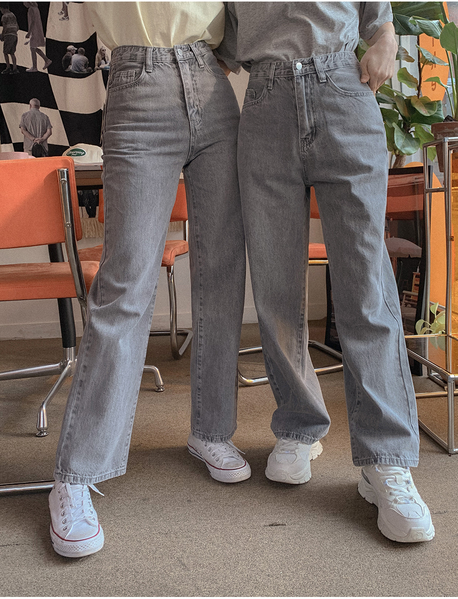 3TYPEグレイッシュブルーワイドデニムパンツ | レディースファッション